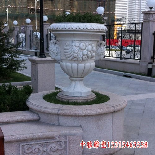 马路边石花盆 南平石材花盆雕塑生产厂家